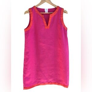 Sigrid Olsen Women's 100% Linen Sleeveless Dress Sz M Pink Beachy Versatile